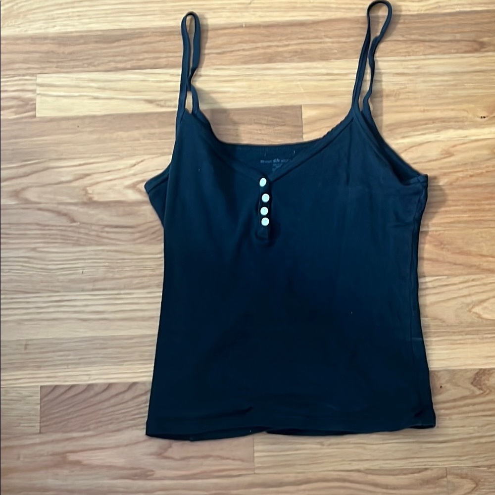 Brandy Melville Black Lorene Button Top